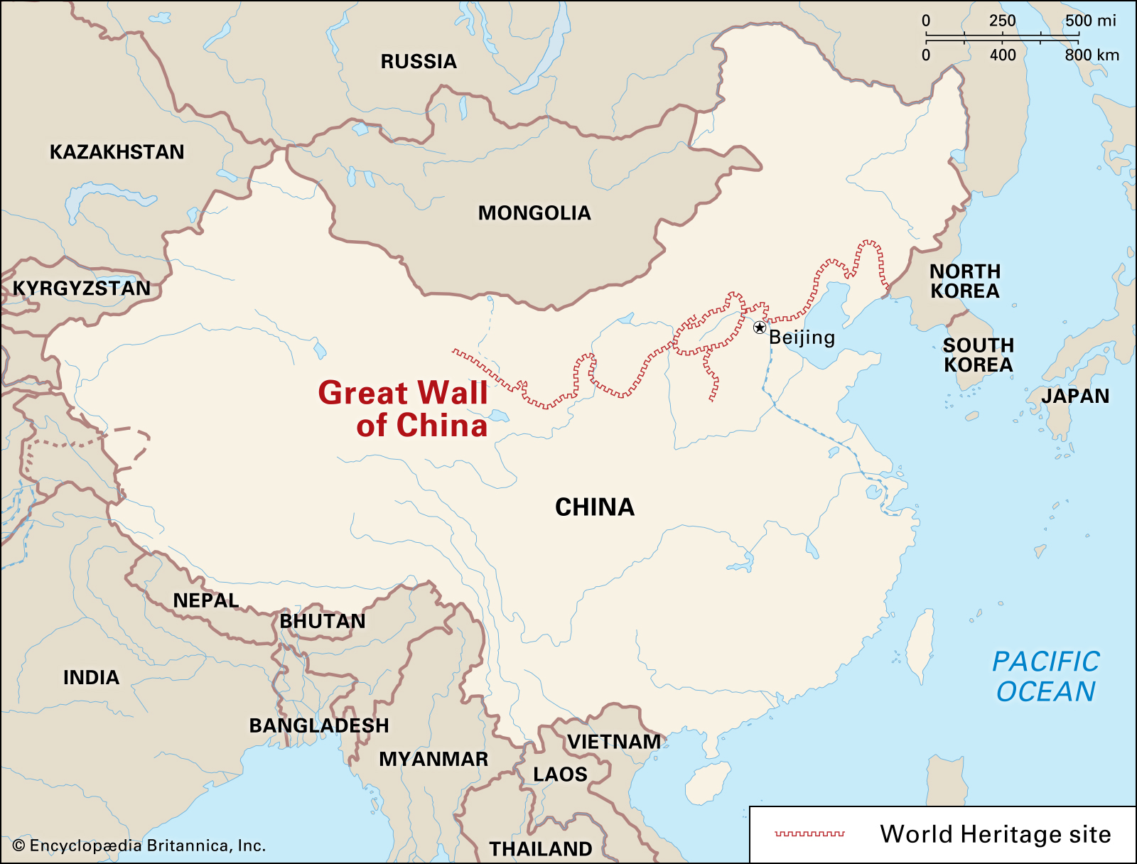 Where is Great Wall of China on map?